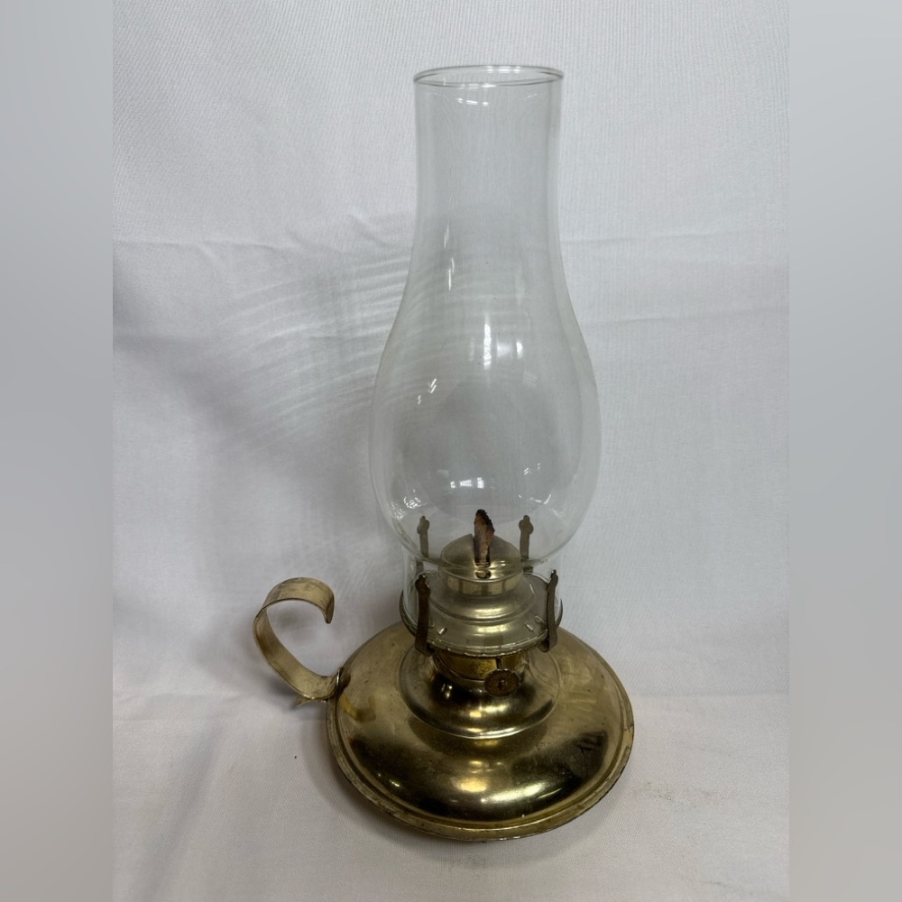 Vintage Brass Oil Lantern | 12.5” Tall